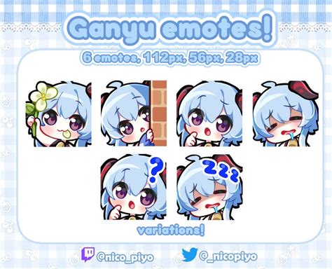 Genshin Impact Ganyu Emotes For Twitch Youtube And Discord Etsy Australia