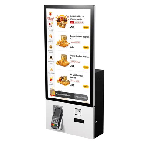 32 Inch Self Ordering Kiosk For Restaurants Huaview LCD Display