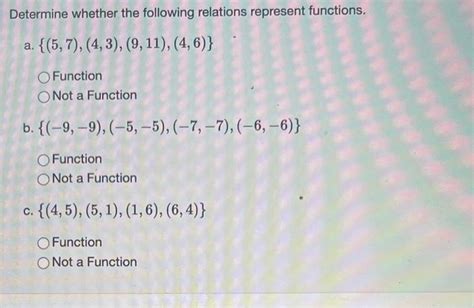 Solved Determine Whether The Following Relations Represemt Y