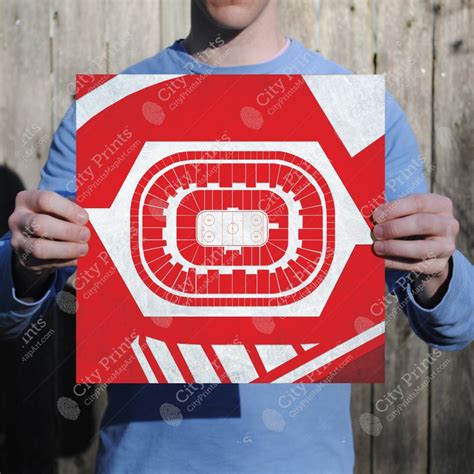 Joe Louis Arena Map Art - City Prints