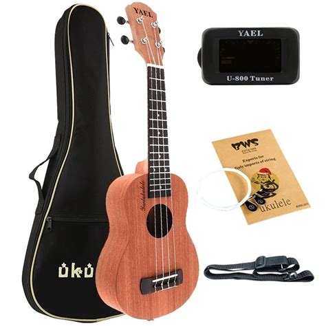 Dropship Yael 26 Inch Ukulele Sapele Wood Tenor Uke Hawaii Four Strings Guitar With Bag Tuner