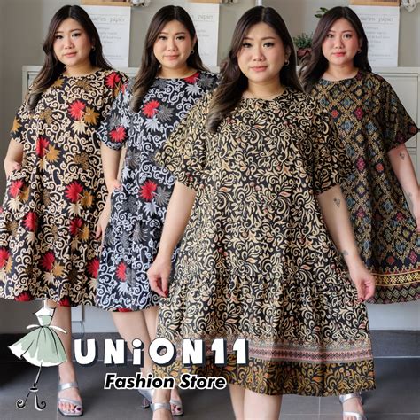 Jual Union11 Dress Jumbo Wanita Ld 130 Baju Jumbo Wanita Dress