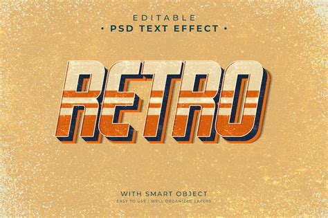 Premium Psd A Retro Text Effect With A Gold Background