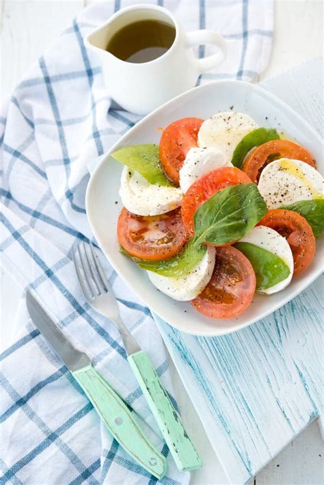 Fresh Caprese Salad With Tomatoes Basil And Mozzarella Healthy Food