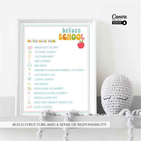 Printable Before School And After School Checklist Editable Before And