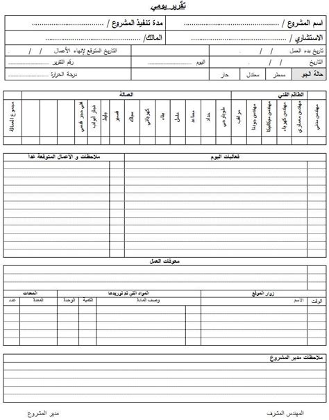 تقرير يومي عن سير العمل