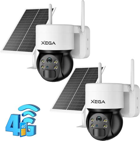 Xega 4G LTE Security Camera No WiFi 2K Super HD Solar Powered Wireless