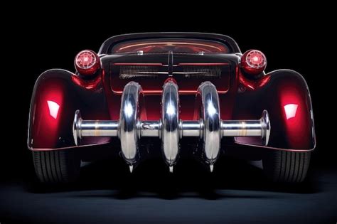 Premium AI Image Rear View Of Hot Rods Tail Lights And Exhaust Pipes Created With Generative Ai