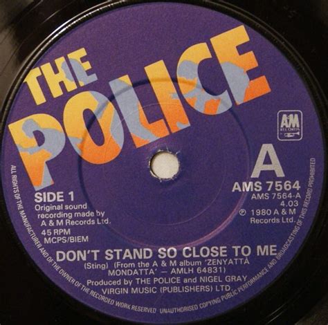 The Police Don T Stand So Close To Me Vinyl 7 45 RPM Single