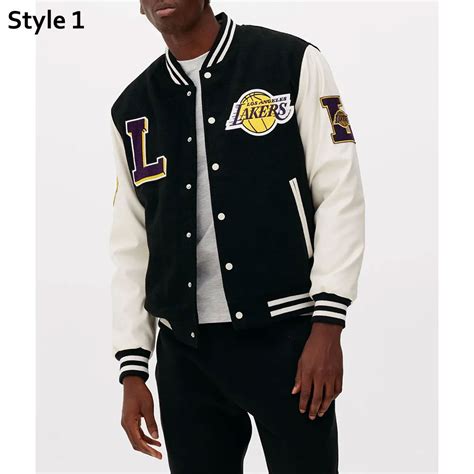 Black White Wool Leather Nba La Lakers Varsity Jacket Jackets Masters