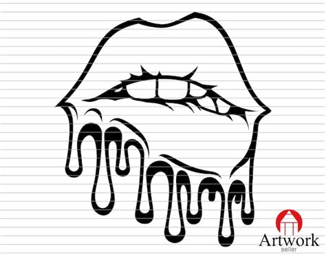 Dripping Lips Girl Mouth Lips Svg Bit Lips Sexy Lips Format Etsy