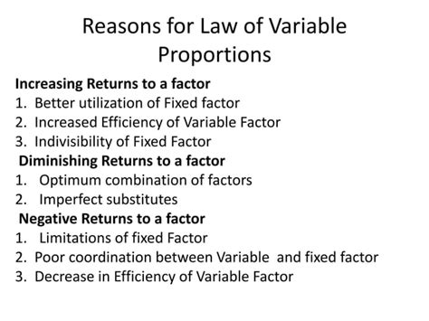 Law Of Variable Proportions PPT