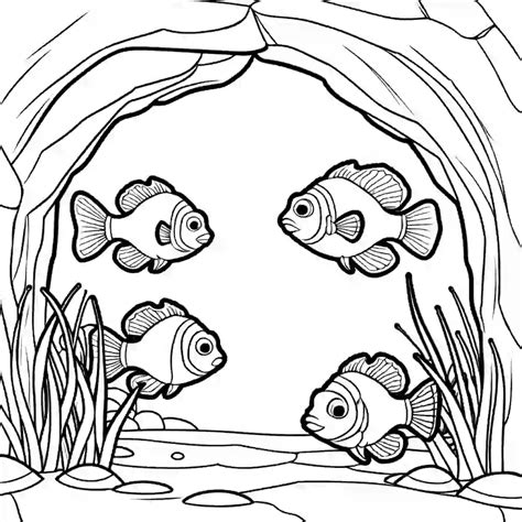 Clownfish Groupcoloring Page Lulu Pages