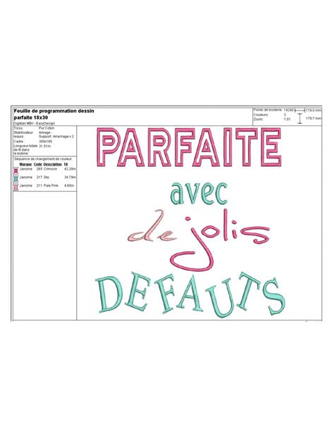 Motif De Broderie Texte Humour Parfaite