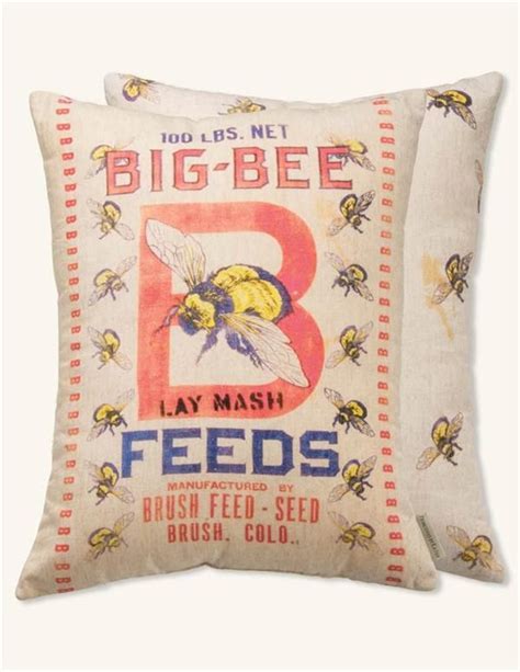 Flower Sack Pillow Big Bee Throw Pillows Pillows