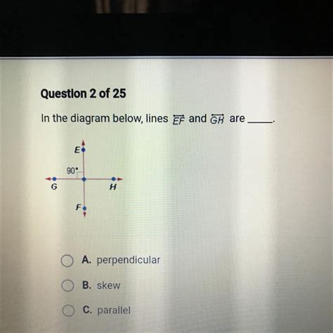 In The Diagram Below Lines Ef And GH Are A Perpendicular O B