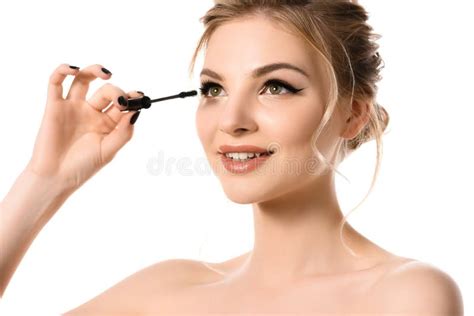 Smiling Naked Beautiful Blonde Woman With Stock Image Image Of Blonde Apply