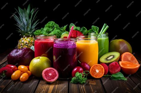 Premium Photo Exotic Juice Combinations With Rare Fruits