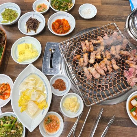 영주 삼겹살 산하참숯불석쇠구이 반찬까지 맛있는 숨은 고기집