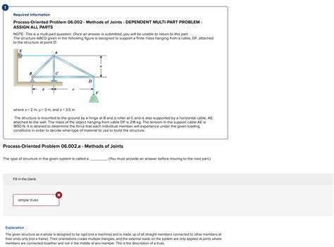 Solved Process Oriented Problem Methods Of Joints Chegg