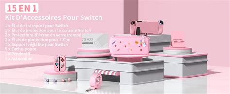 Younik Pack D Accessoires Switch Kit D Accessoires Rose En Pour