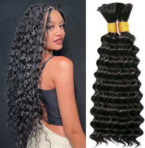 Human Braiding Hair For Boho Knotless Braids Bulk 20inch Curly Bundles Human Hair