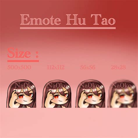 Hu Tao Emote Twitch Discord Genshin Impact Big Brain Etsy