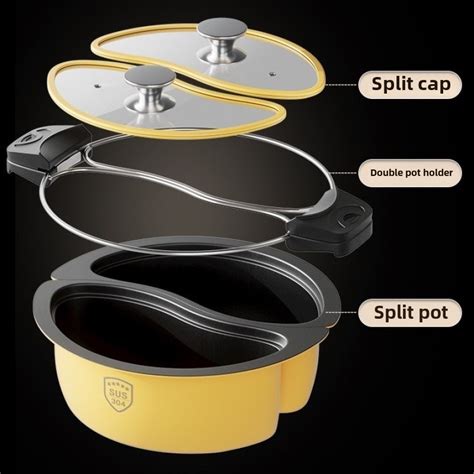 Stainless Steel 304 Double Flavor Hot Pot Multi Function Split Double Flavor Hot Pot Integrated