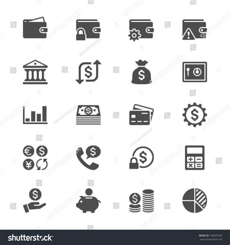 Financial Management Flat Icons Stock Vector Illustration 196033709