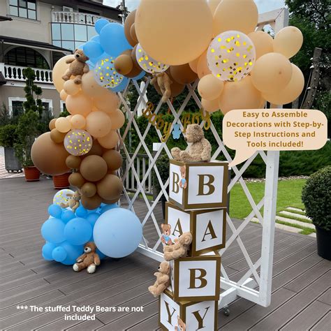 134 Pc Teddy Bear Baby Shower Decorations For Boy