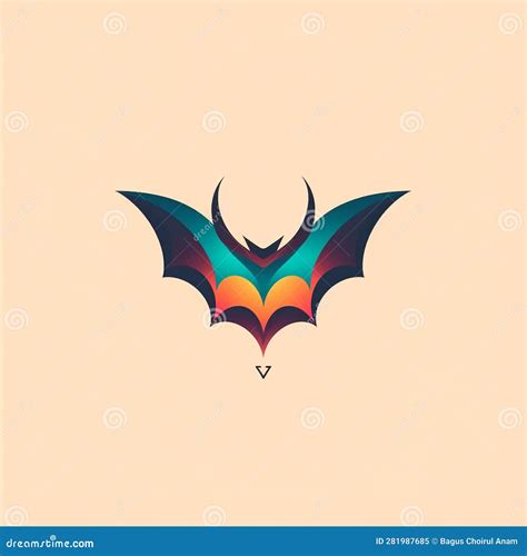 Illustration Of A Colorful Bat Logo Stock Illustration Illustration