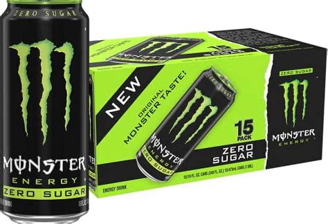 Monster Energy Zero Sugar Green Original Low Calorie Energy Drink 16 Fl Oz Pack Of 15