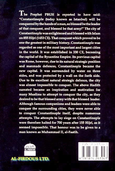 Sultan Muhammad Al Fatih The Conqueror Of Constantinople Dr Ali