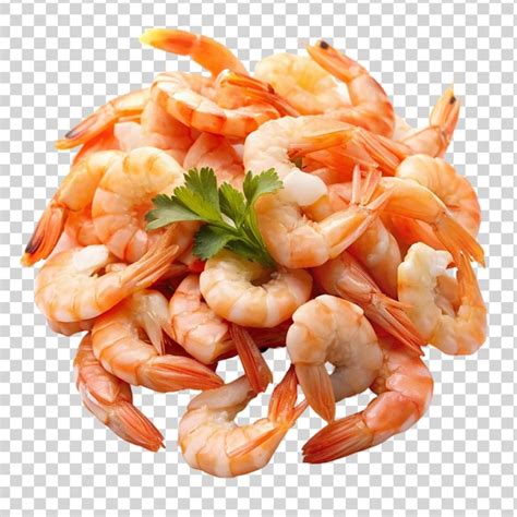 Premium Psd Peeled Shrimps Isolated On Transparent Background