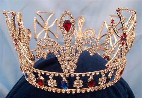 Royal King Louis Orleans Rhinestone Gold Crown Crowndesigners