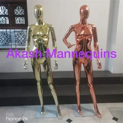 Standing Plastic Golden Glossy Female Mannequins For Garment Shop