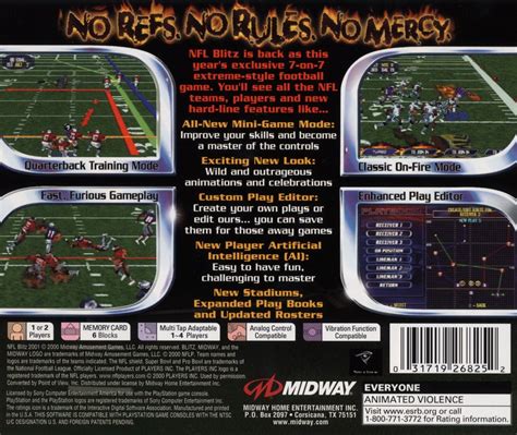 Nfl Blitz 2001 2000 Playstation Box Cover Art Mobygames