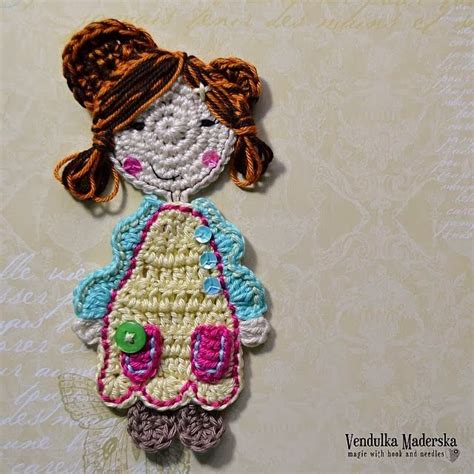 Magic With Hook And Needles Sweet Girl Applique Crochet Applique