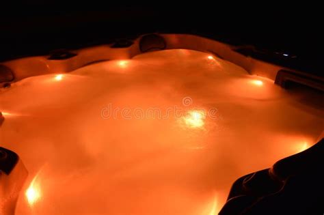 View on a Spa at Night, Hot Tub Stock Image - Image of luxury, healing ...