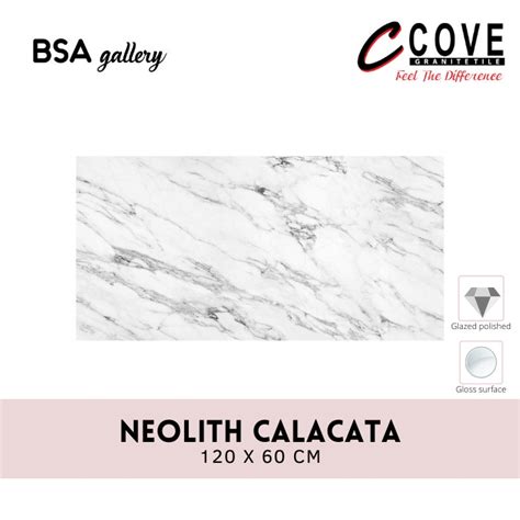 Jual Granit Cove X Neolith Calacata Granite Tile X Glossy