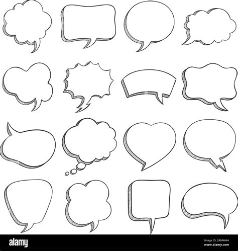 Sketch Speech Bubble Empty Comic Speech Bubbles Different Shapes For