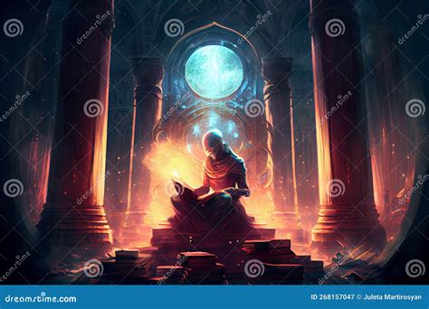 Illustration Of Spiritual Awakening Enlightenment Meditation Generative Ai Stock Image Image