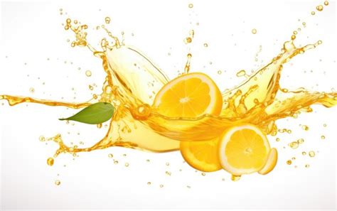 Premium Photo Lemon Zest Syrup Splash Isolated On A Clean White