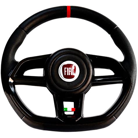 Volante Esportivo Gti Preto Emblema Logo Vermelho It Lia Anel Vermelho