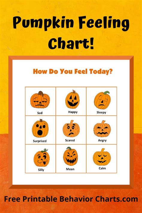 Pumpkin Feelings Feelings Chart Emotion Chart Emotions Cards