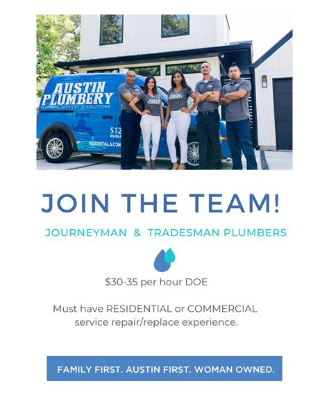 Now Hiring Plumbers Austin Plumbery