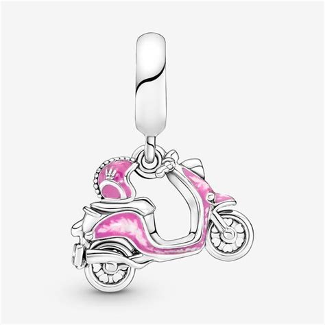 Pandora Rosafarbener Motorroller Charm Anh Nger Charm Armband Rosa