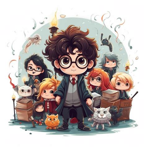 Harry Potter Y Sus Amigos Por Thearty Generative Ai Foto Premium