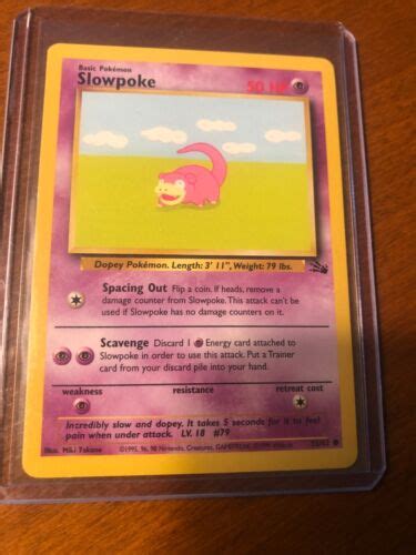 Pok Mon Tcg Slowpoke Fossil Regular Unlimited Common Ebay