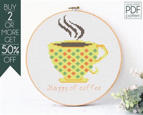 Coffee Mug Cross Stitch Pattern Pdf Coffee Lover Cross Stitch Cup Funny Sign Mom Modern